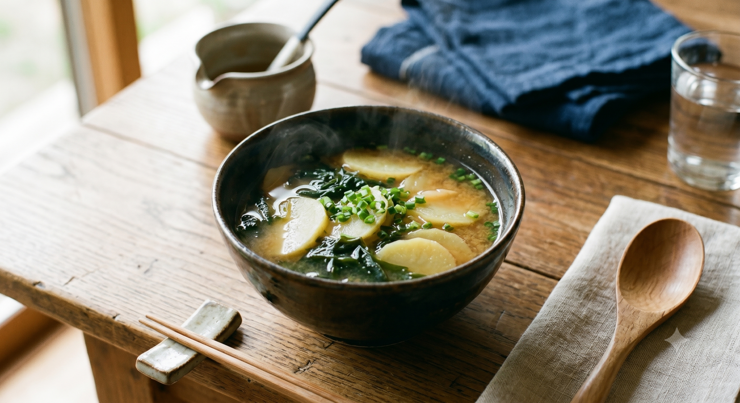 じゃがいもとわかめの味噌汁