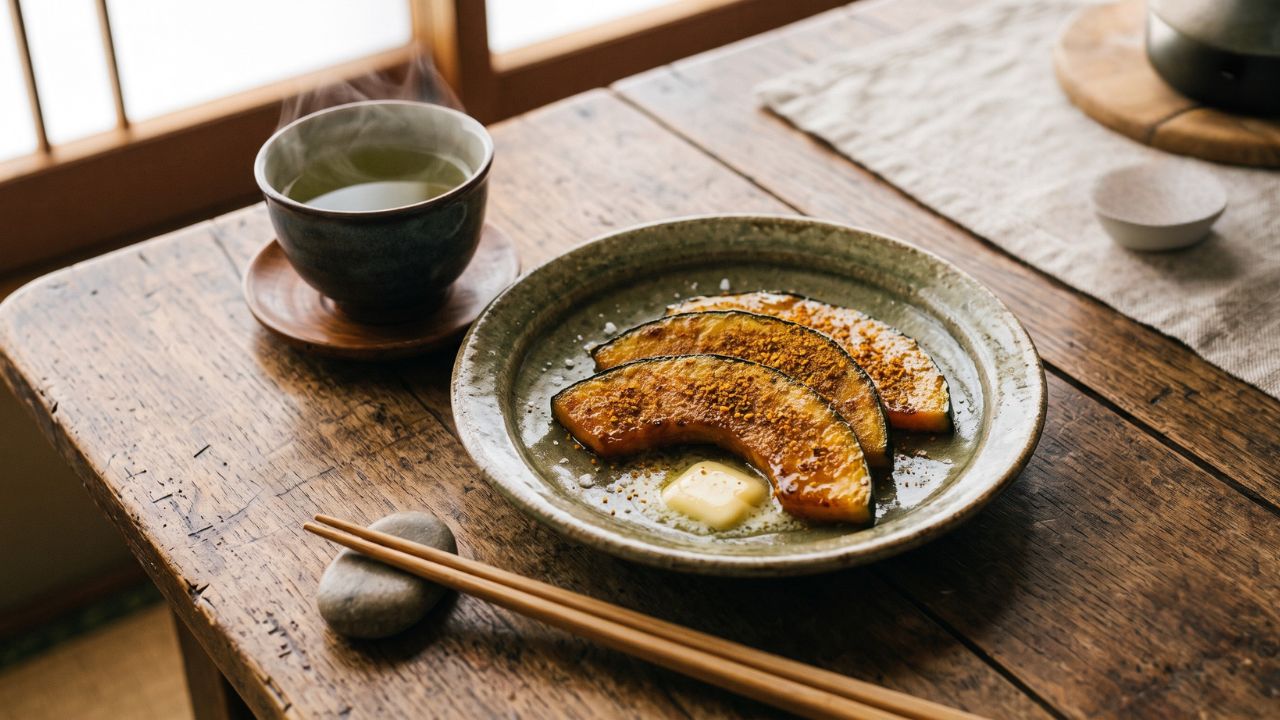 かぼちゃのみかん七味バター