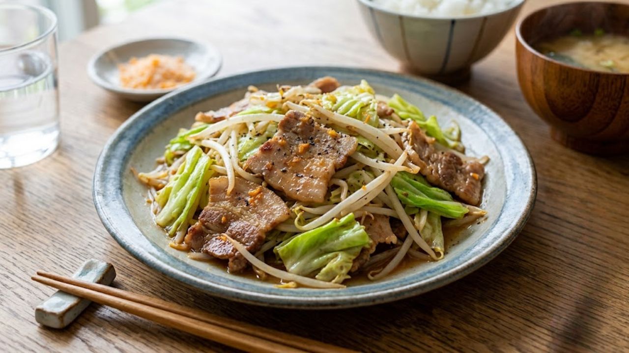 豚バラのみかん塩炒め